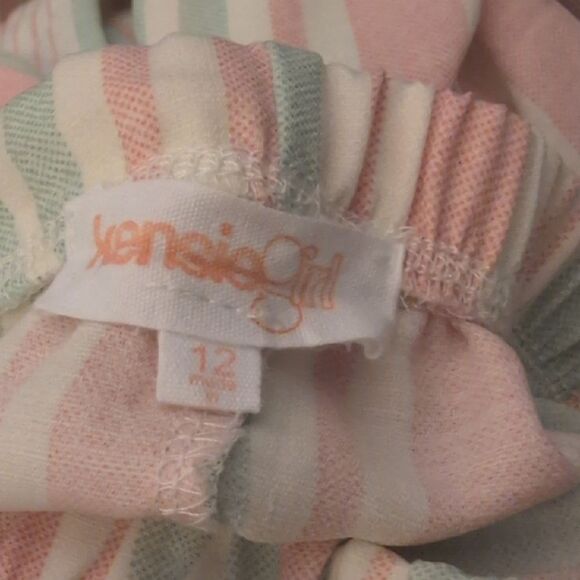 Kensie‎ Girl Pastel Striped Wide-Leg Cropped Pants - Picture 2 of 5